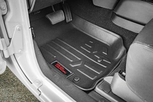 Jeep Wrangler Floor Mats - Front + Rear - Rough Country - Heavy Duty Floor Armor - '07-'13